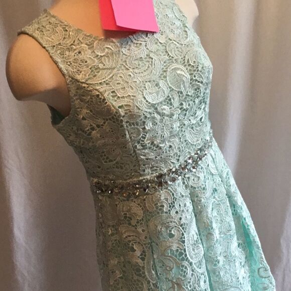 Lace sleeveless 👗 in mint green size large NWT - Picture 3 of 8